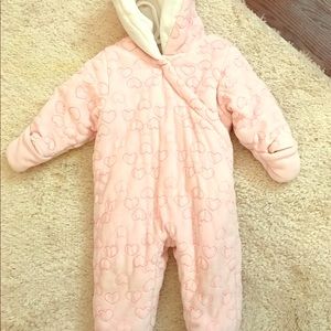 Pink snow suit